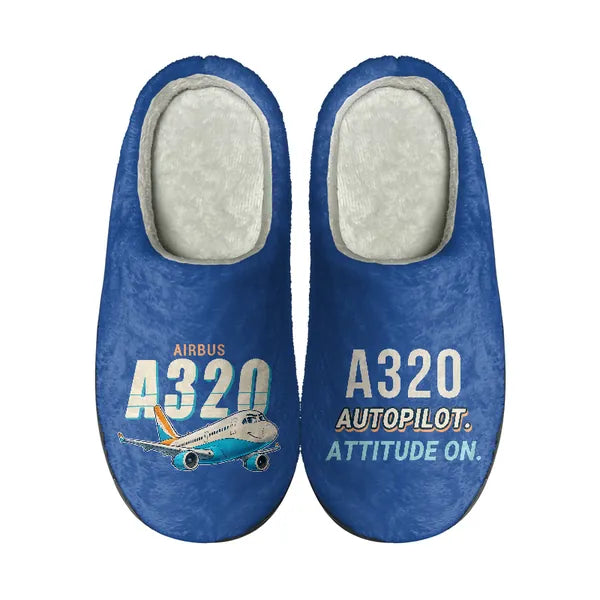 Airbus A320 - Slippers - Cotton - Cartoon - Blue