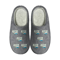 Thumbnail for Airbus A320 - Slippers - Cotton - Cartoon Pattern - Gray