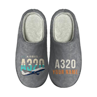 Thumbnail for Airbus A320 - Slippers - Cotton - Original + Name - Gray