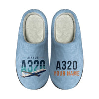 Thumbnail for Airbus A320 - Slippers - Cotton - Original + Name - Light Blue