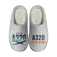 Thumbnail for Airbus A320 - Slippers - Cotton - Original + Name - Light Gray