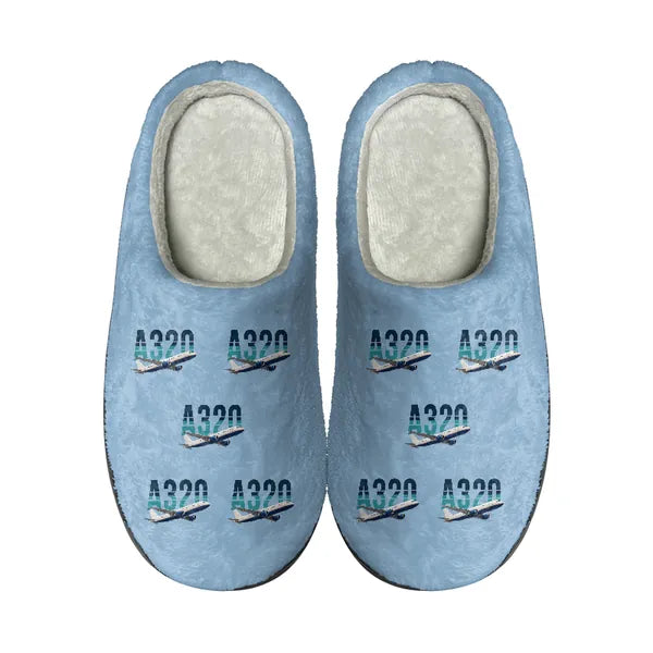 Airbus A320 - Slippers - Cotton - Original Pattern - Light Blue