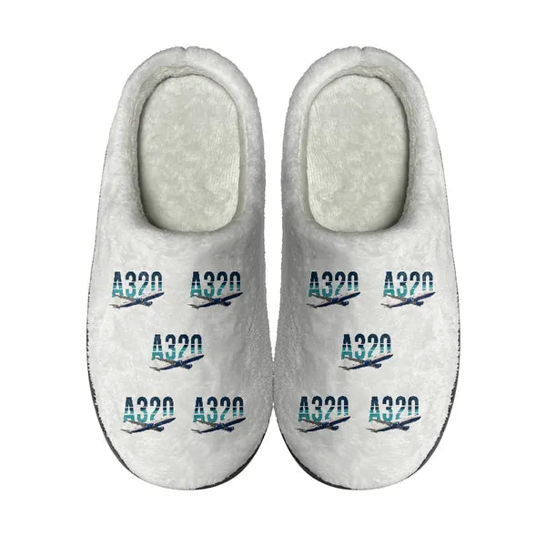 Airbus A320 - Slippers - Cotton - Original Pattern - White