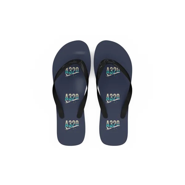 Airbus A320 - Slippers - Flip Flops - Original Pattern - Navy Blue