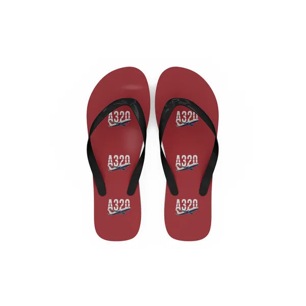 Airbus A320 - Slippers - Flip Flops - Original Pattern - Red