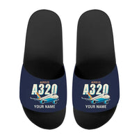 Thumbnail for Airbus A320 - Slippers - Sport - Cartoon + Name - Navy Blue