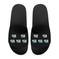Thumbnail for Airbus A320 - Slippers - Sport - Cartoon Pattern - Black