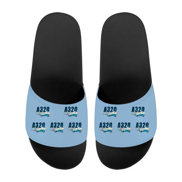 Airbus A320 - Slippers - Sport - Cartoon Pattern - Light Blue