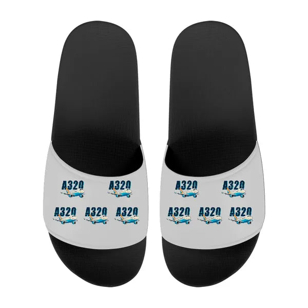 Airbus A320 - Slippers - Sport - Cartoon Pattern - Light Gray