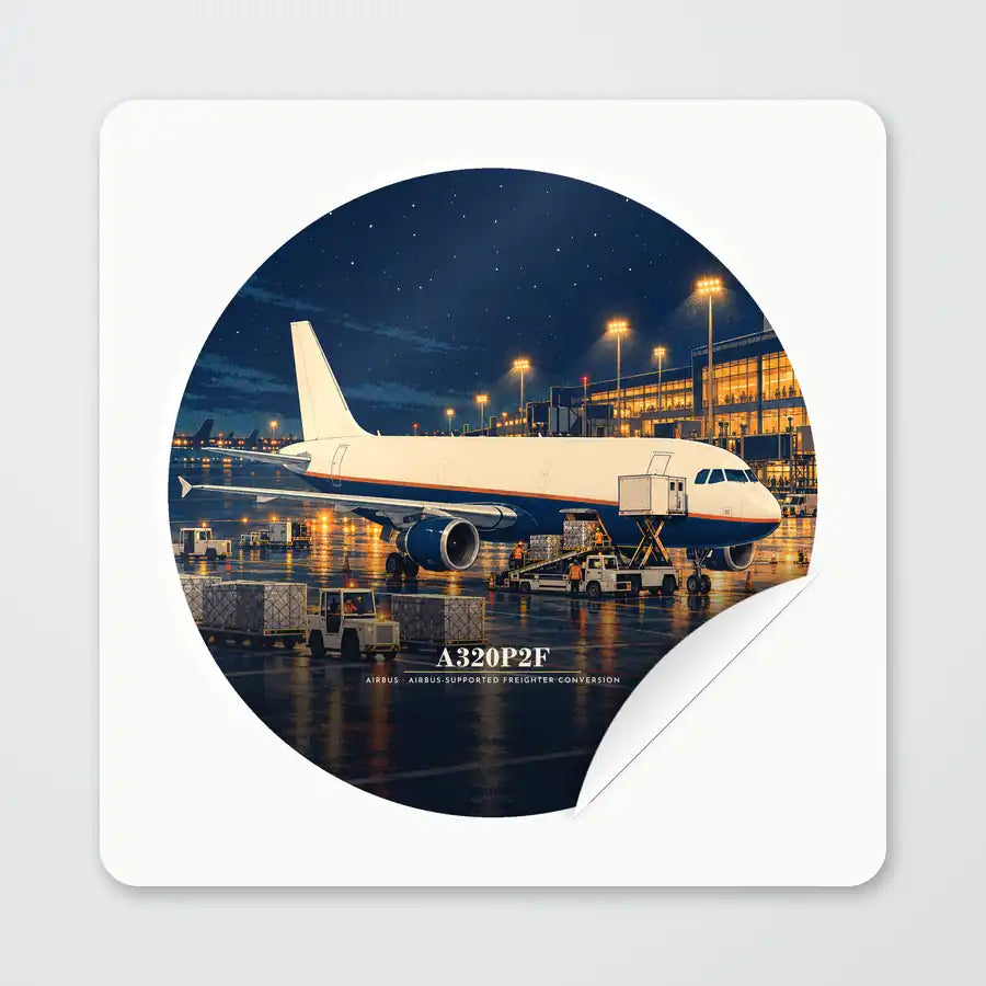 Airbus A320P2F - 3D - Circle Sticker - Peel