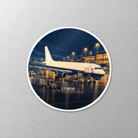 Thumbnail for Airbus A320P2F - 3D + Name - Circle Sticker - Close-up