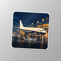 Thumbnail for Airbus A320P2F - 3D + Name - Square Sticker - Close-up