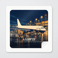 Thumbnail for Airbus A320P2F - 3D - Square Sticker - Peel
