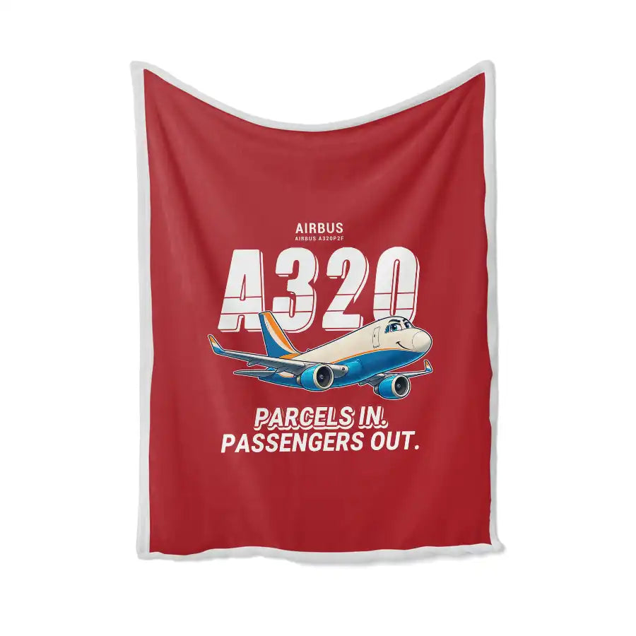 Airbus A320P2F - Cartoon - Blanket - Red