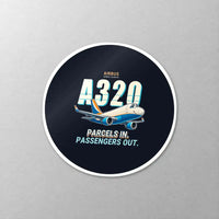 Thumbnail for Airbus A320P2F - Cartoon - Circle Sticker - Close-up