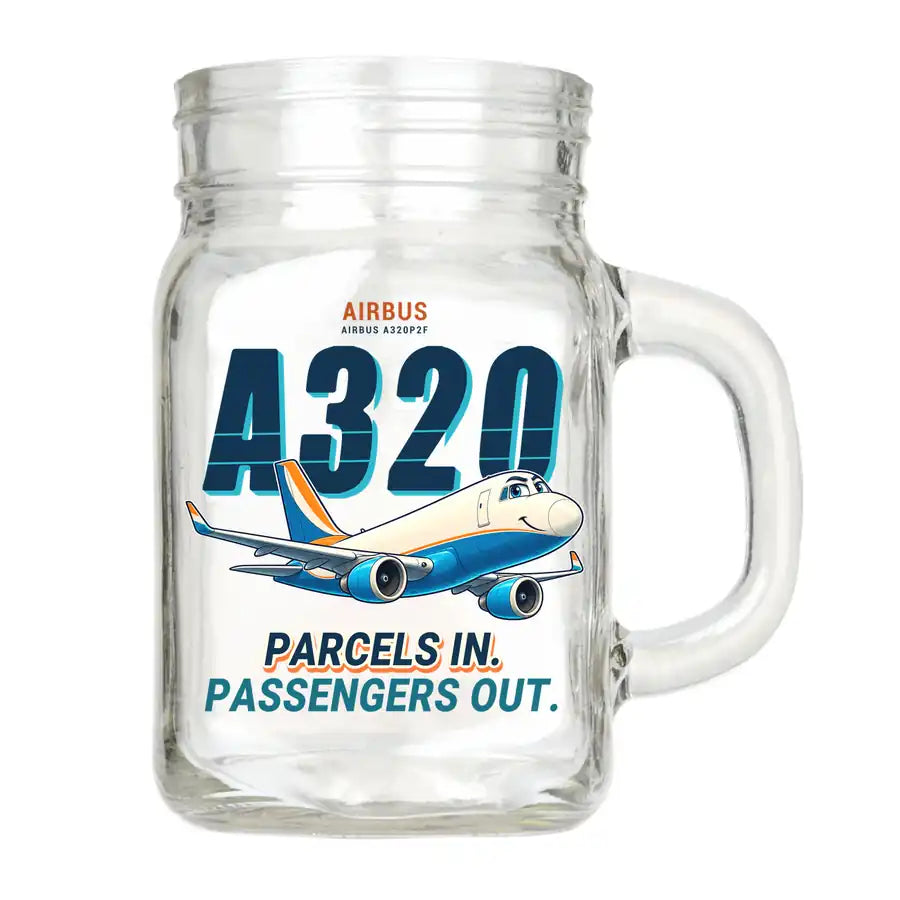 Airbus A320P2F - Cartoon - Cocktail Glass (Mason Jar)