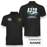 Thumbnail for Airbus A320P2F - Cartoon - Double-Side Polo - Black + Name