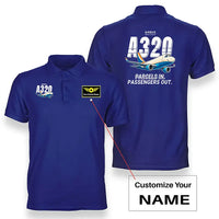 Thumbnail for Airbus A320P2F - Cartoon - Double-Side Polo - Blue + Name