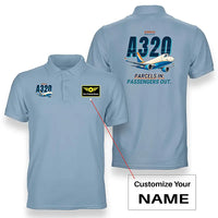 Thumbnail for Airbus A320P2F - Cartoon - Double-Side Polo - Light Blue + Name