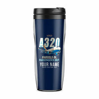 Thumbnail for Airbus A320P2F - Cartoon + Name - Plastic (No Holder) - Dark Blue