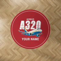 Thumbnail for Airbus A320P2F - Cartoon + Name - Round Carpet - Red