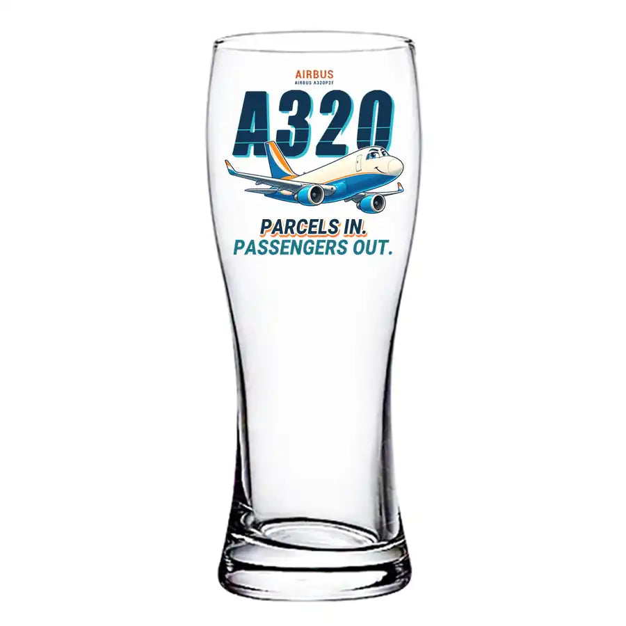 Airbus A320P2F - Cartoon - Pilsner Beer Glass
