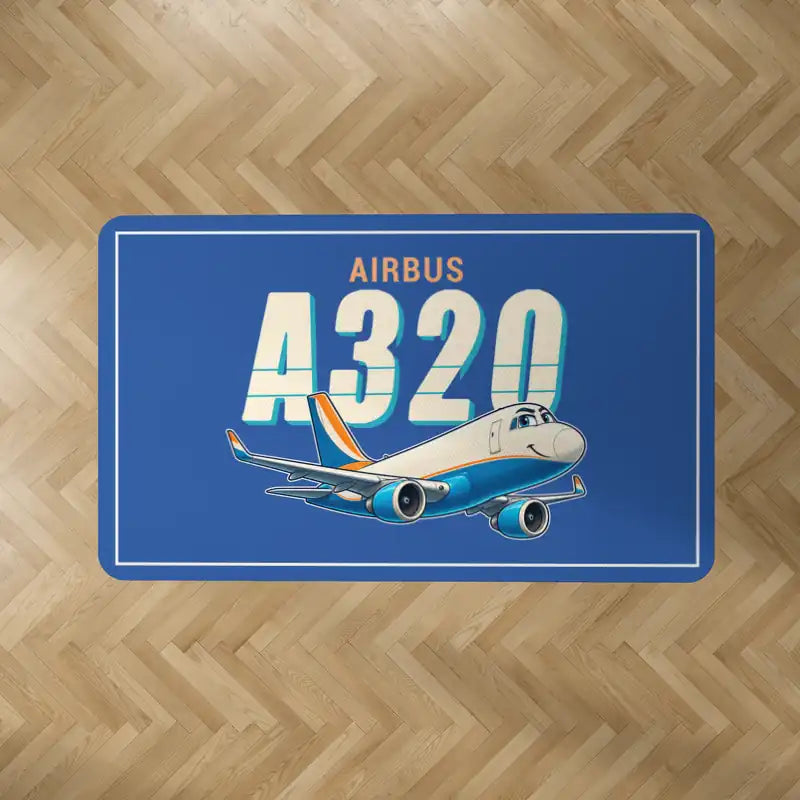 Airbus A320P2F - Cartoon - Rectangle Carpet - Blue