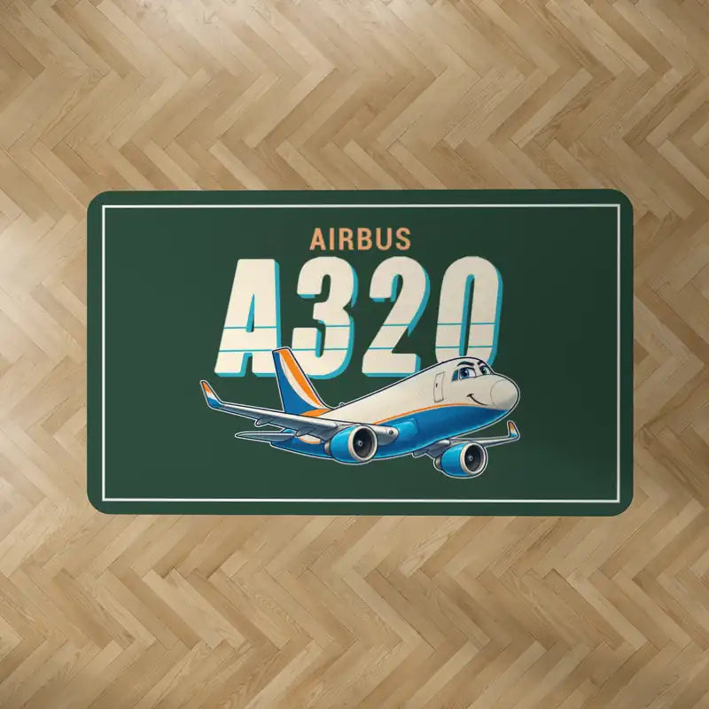 Airbus A320P2F - Cartoon - Rectangle Carpet - Dark Green