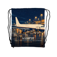 Thumbnail for Airbus A320P2F - Drawstring Bag - 3D Scene + Name