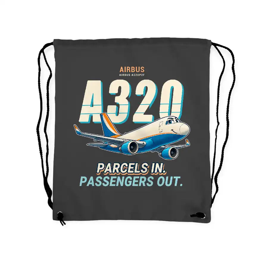 Airbus A320P2F - Drawstring Bag - Cartoon - Gray