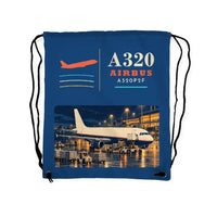 Thumbnail for Airbus A320P2F - Drawstring Bag - Classic - Blue