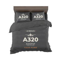 Thumbnail for Airbus A320P2F - Heritage + Name - Bedding Set - Black