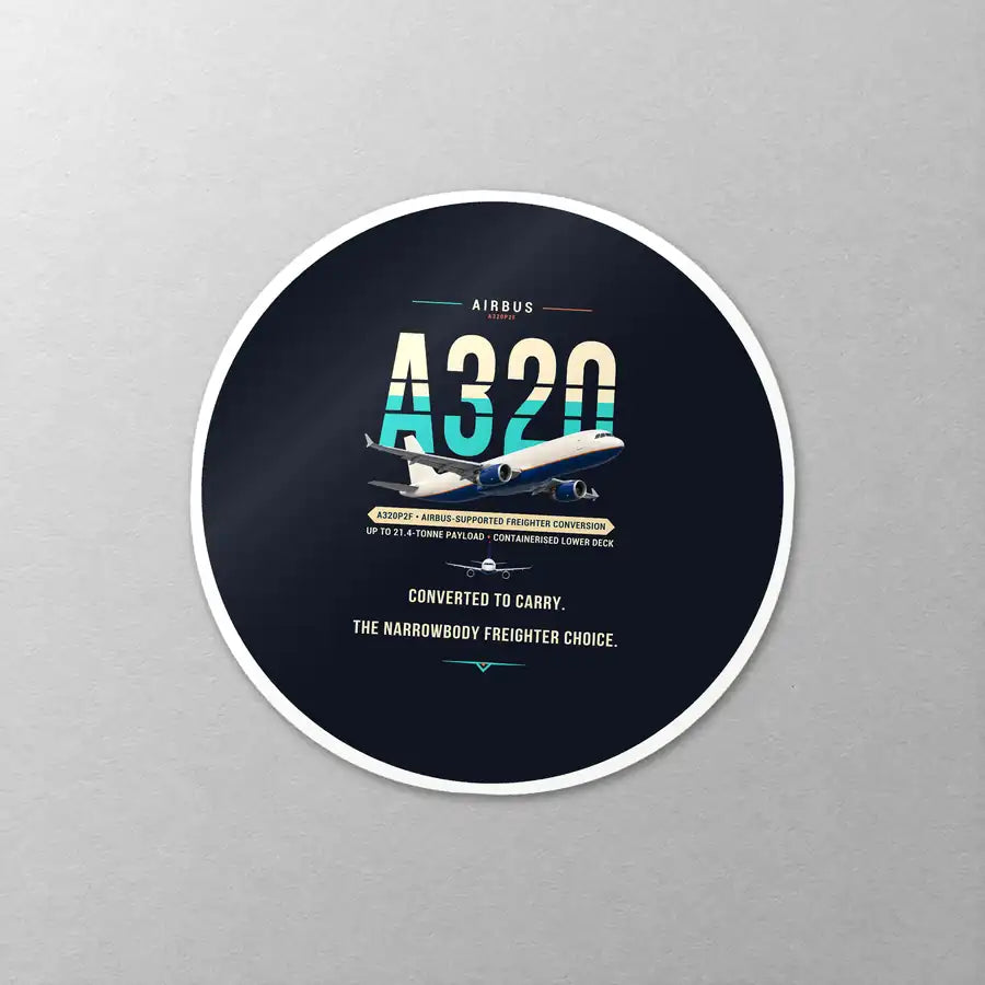 Airbus A320P2F - Original - Circle Sticker - Close-up