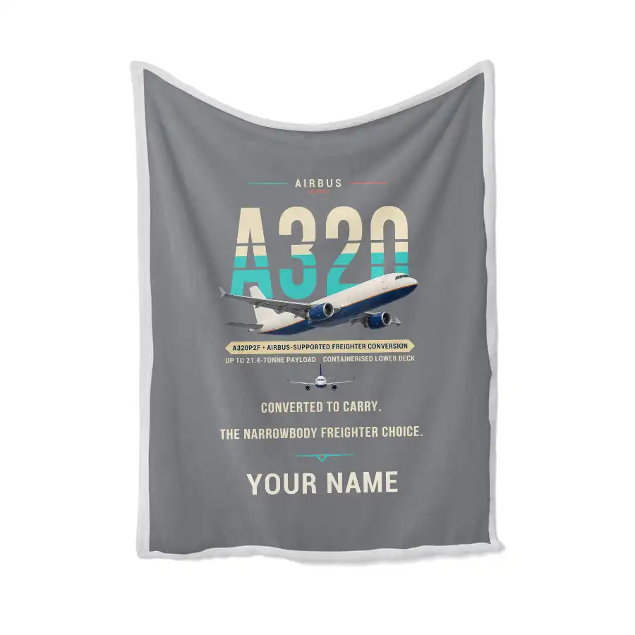 Airbus A320P2F - Original + Name - Blanket - Gray