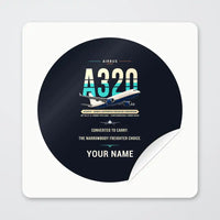 Thumbnail for Airbus A320P2F - Original + Name - Circle Sticker - Peel