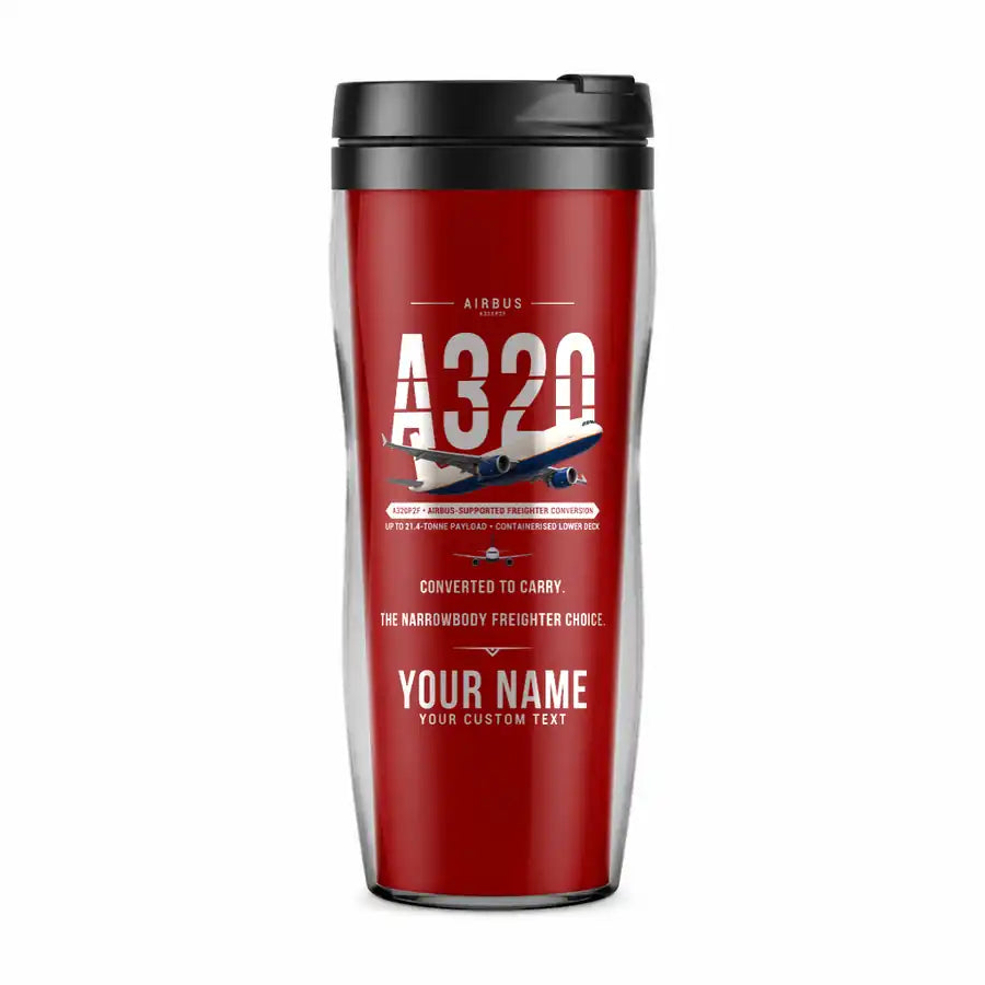 Airbus A320P2F - Original + Name - Plastic (No Holder) - Red