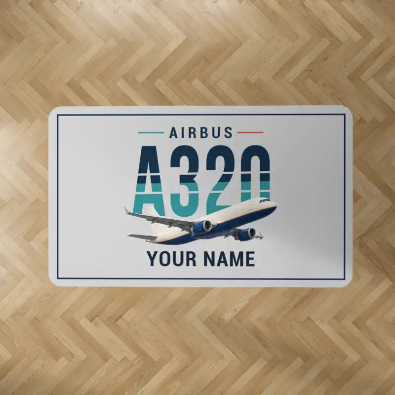 Airbus A320P2F - Original + Name - Rectangle Carpet - Light Gray