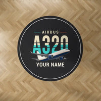 Thumbnail for Airbus A320P2F - Original + Name - Round Carpet - Black
