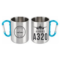 Thumbnail for Airbus A320P2F - Outdoors Mug - Heritage + Name - Light Blue