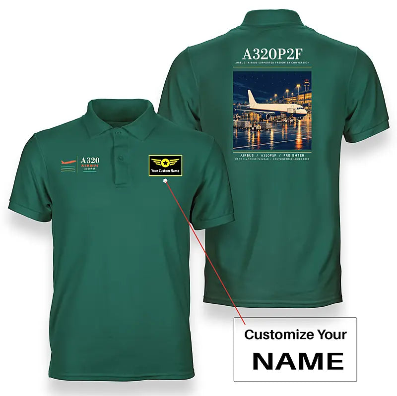 Airbus A320P2F - Poster - Double-Side Polo - Green + Name