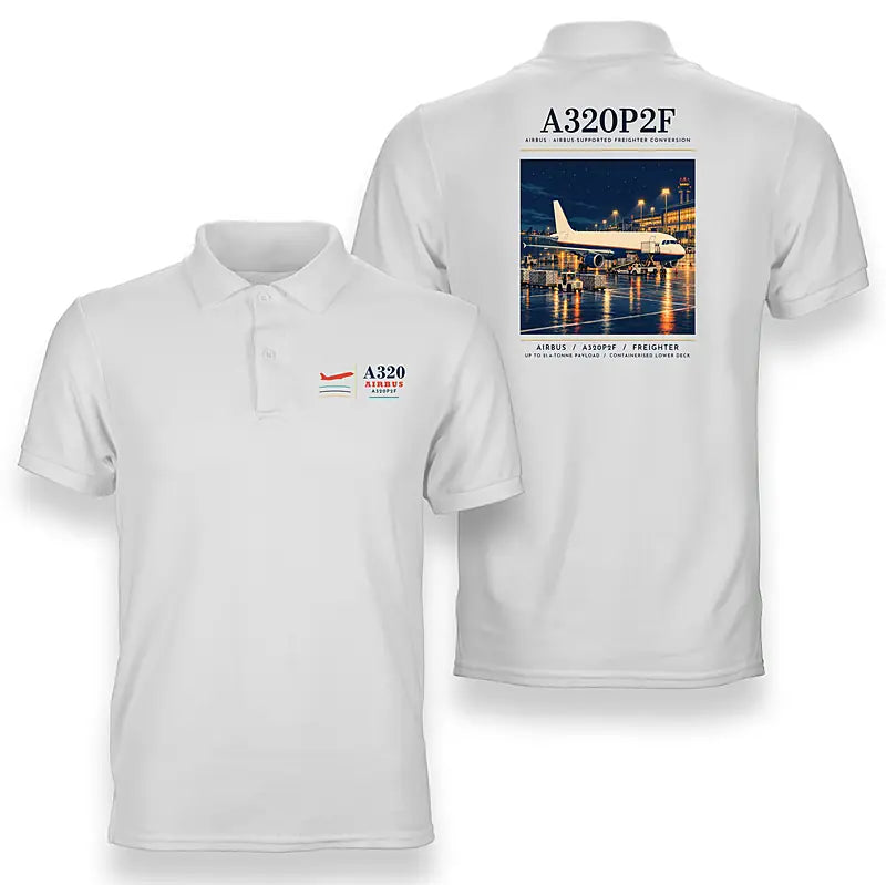 Airbus A320P2F - Poster - Double-Side Polo - White
