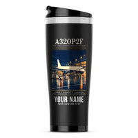 Thumbnail for Airbus A320P2F - Poster + Name - Stainless Steel (No Holder) - Black