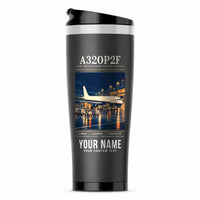 Thumbnail for Airbus A320P2F - Poster + Name - Stainless Steel (No Holder) - Gray