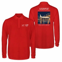 Thumbnail for Airbus A320P2F Premium Polo T-Shirts - Poster - Long Sleeve - Red