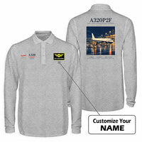 Thumbnail for Airbus A320P2F Premium Polo T-Shirts - Poster + Name - Long Sleeve - Gray