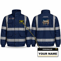 Thumbnail for Airbus A320P2F Reflective Winter Jackets - Poster + Name - Navy Blue