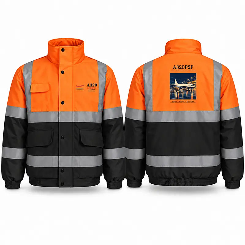 Airbus A320P2F Reflective Winter Jackets - Poster - Orange & Navy