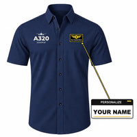 Thumbnail for Airbus A320P2F - Short Sleeve Shirt - Heritage - Dark Blue + NAME