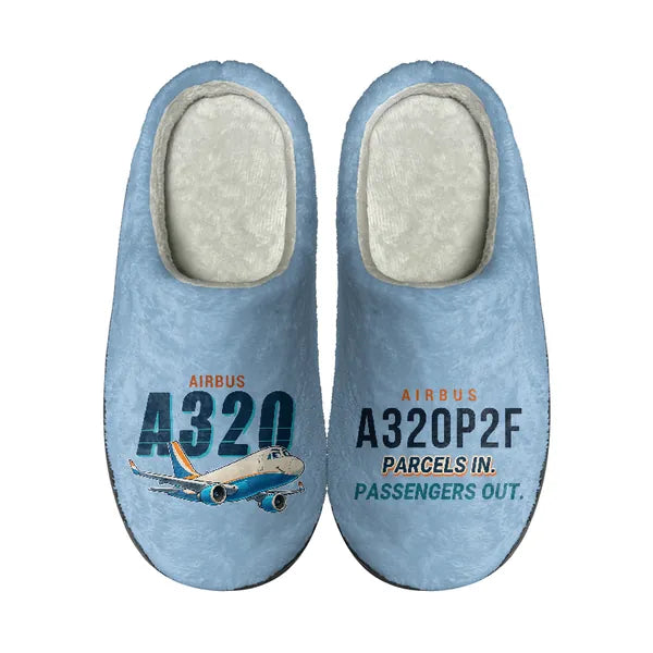 Airbus A320P2F - Slippers - Cotton - Cartoon - Light Blue
