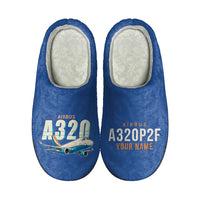 Thumbnail for Airbus A320P2F - Slippers - Cotton - Cartoon + Name - Blue